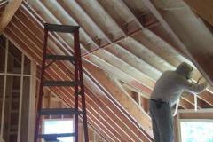 Spray Foam applied to attic slopes