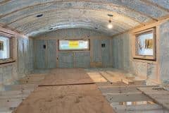 spray foam tiny house upper lever complete
