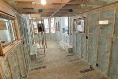 spray foam tiny house lower level beneath upper lever